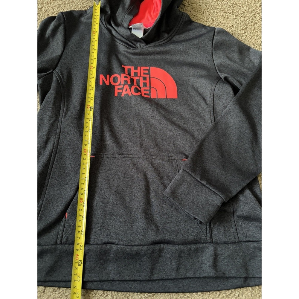 The North Face Long Sleeve Hoodie Sweatshirt Black Pink Logo Women's Large JBHS - Picture 3 of 9